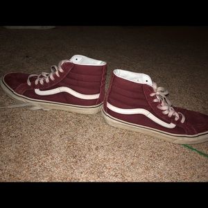 Maroon high top Vans